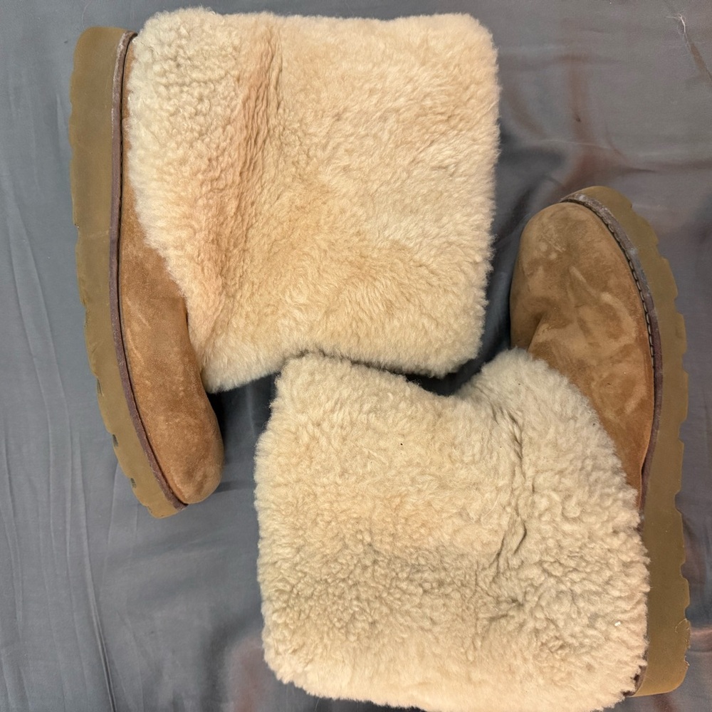 UGG Tan and Cream Winter Boots - Picture 3 of 5
